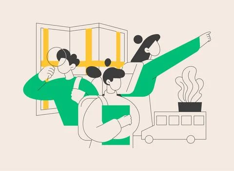 Field trip abstract concept vector illustration. Stock Illustration