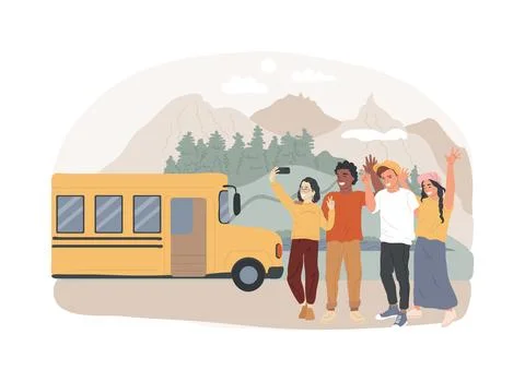 Field trip isolated concept vector illustration. Stock Illustration