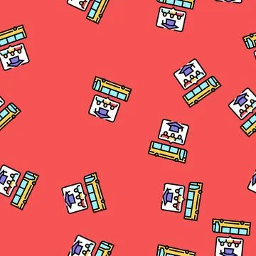 Field trip primary school vector seamless pattern Stock Illustration