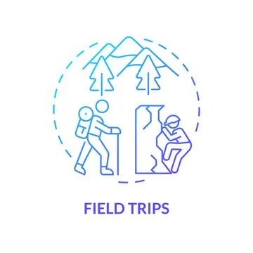 Field trips blue gradient concept icon 스톡 일러스트