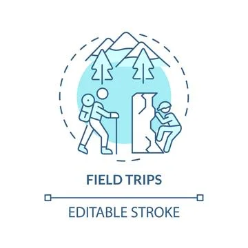 Field trips soft blue concept icon イラスト素材
