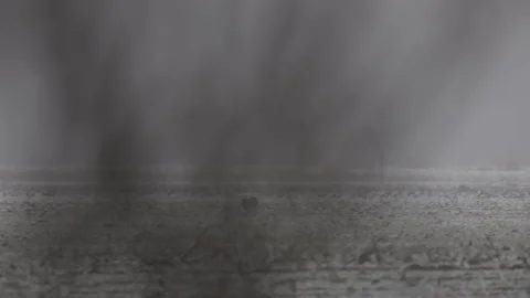 A field under snow and a rushing hare in the distance, 4K slomo Stock Footage 265254165