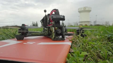 Field View of an FPV Drone Switching to Arm Mode Stock Footage 320886079