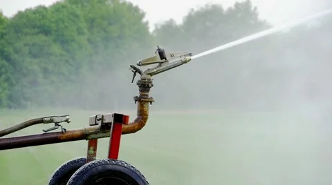 Field Watering Slow Motion Stock Footage 50293915