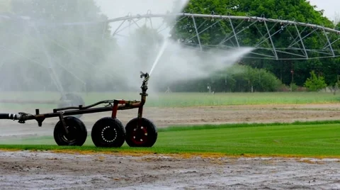 Field watering  Slow Motion Stock Footage 50294222