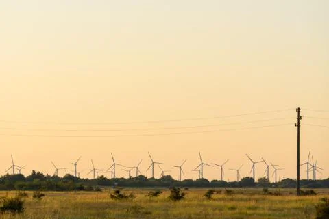 Field of wind generators Stock Photos