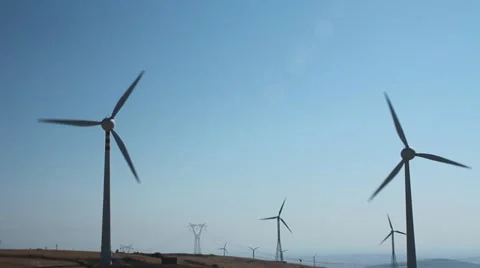 Field of wind turbines Stock Footage 11893428