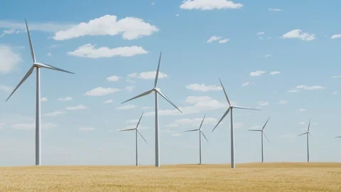 Field of wind turbines Stock Footage 114891000