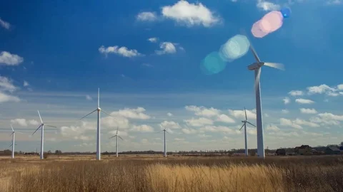 Field of Windmills Stock Footage 72106959