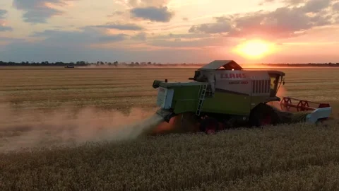 Field work at sunset. Stock Footage 136999951