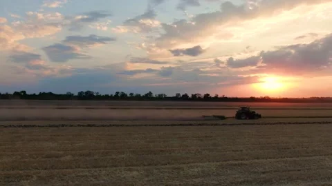 Field work at sunset Stock Footage 137030219