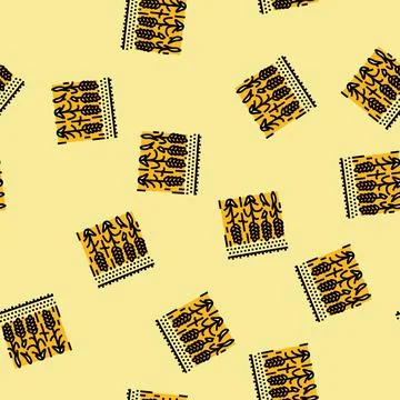 Field yellow ripe wheat vector seamless pattern Stock Illustration