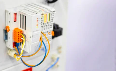 Fieldbus coupler is for use for a small data width in the process image to di Stock Photos