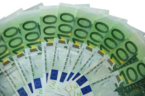 Fields with 100 euros of notes Stock Photos
