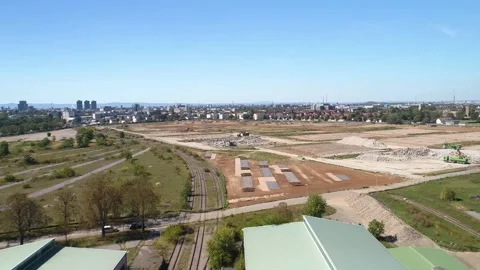 Fields and construction sites in Mannheim Vídeos de archivo 144821002