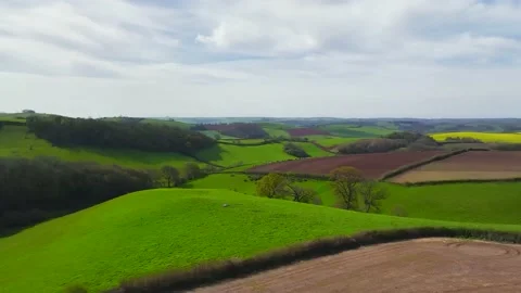 Fields and farms from a drone, Devon, England 動画素材 239586328
