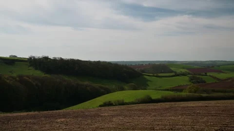 Fields and Farms from a drone, Devon, England,  Europe 動画素材 253510193