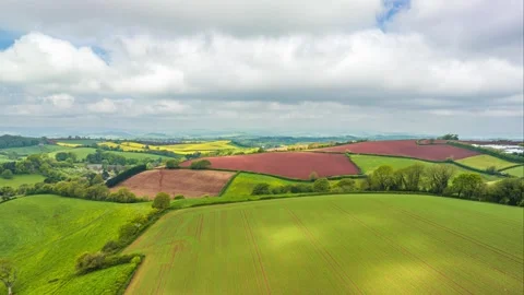 Fields and Farms in Hyperlapse over Torquay, Devon, England 動画素材 241182675