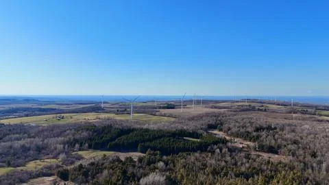 Fields and Forests - Windmills - Central New York Foto stock