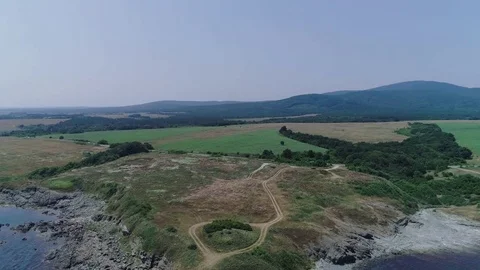 Fields and Hills Stock Footage 77830320