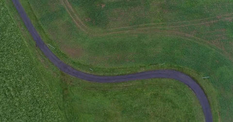 Fields and road Stock Footage 83064015