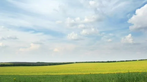 Fields and sky. time lapse HD Stock Footage 501770