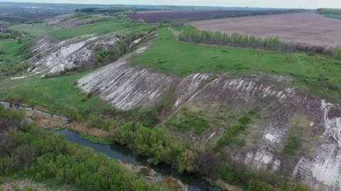 Fields and white mountains Video stock 130818666