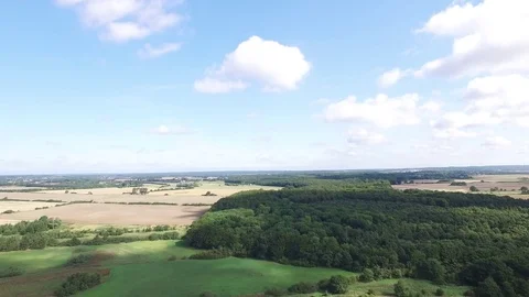Fields and woodland Stock Footage 75851813