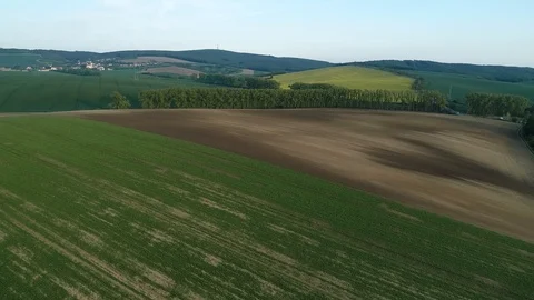 Fields during spring sunset. Stock Footage 108320451