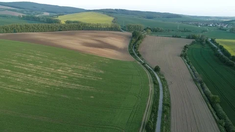 Fields during spring sunset. Stock Footage 108368773
