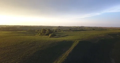Fields at Dusk Stock Footage 97652872