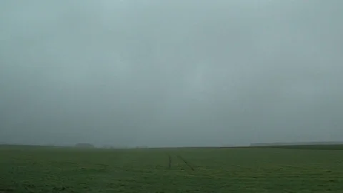 Fields flash outside the window the car Stock Footage 91936660