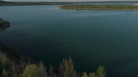 Fields, forest and lake near Leipzig in spring Video stock 307498857