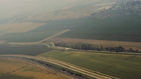 Fields of green trees aerial Stock Footage 275401793