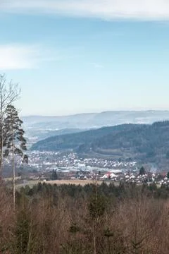 Fields, hills, forests and civilization in Germany Stock Photos