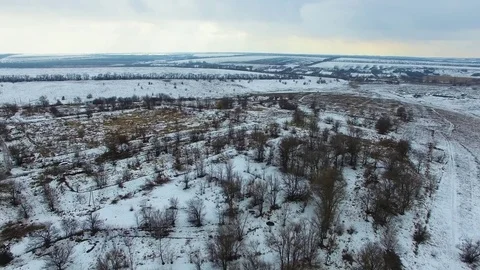 Fields, hilly terrain, Creek. quadrocopter Stock Footage 73096276