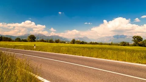 Fields of Italy in a spring day Stock Photos