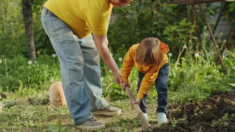 Fields of Joy: A child's hands explore the wonders of agriculture, discovering Stock Footage 249689134