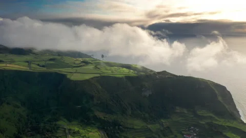 Fields located on mountains in Poco Ribeira do Ferreiro, Alagoinha,Flores Island 스톡 동영상 153253328