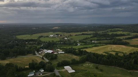 Fields in Maine before a storm Foto stock