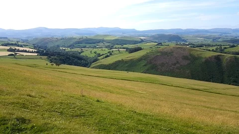 Fields, meadows, hills and mountains. Wales Stock Footage 114026388
