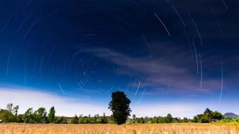 Fields at night Stock Photos