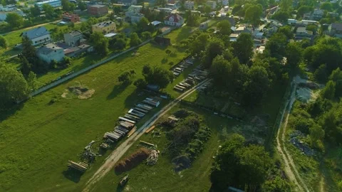 Fields Plot Radomsko Dzialki Aerial View Poland Vídeos de archivo 234354485