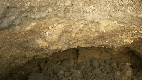 Fields subsoil erosion damage tractor track hole pit soil inappropriately Video stock 213407637