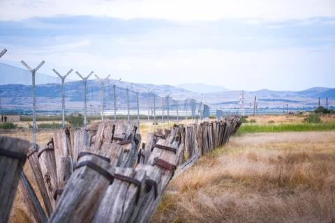 Fields  in sunset Stock Photos