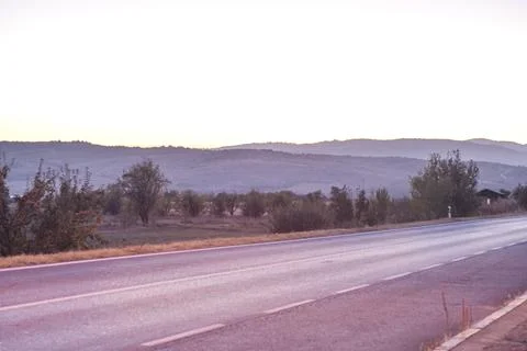Fields  in sunset Stock Photos