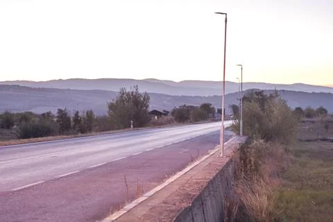Fields  in sunset Stock Photos