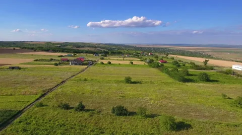 Fields with various types of agriculture, aerial shot Stock Footage 65566913