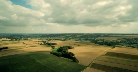 Fields with various types of agriculture, aerial shot Stock Footage 66672457