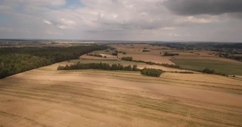 Fields with various types of agriculture, aerial shot Stock Footage 66704784